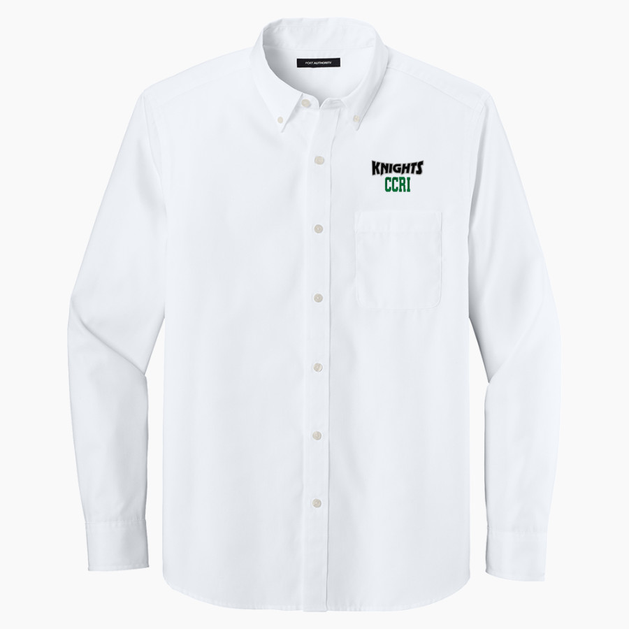 Community College of Rhode Island Knights <span class="pdp-name-mascot">COMMUNITY COLLEGE OF RHODE ISLAND Knights</span> Port Authority Long Sleeve Nailhead Easy Care Shirt