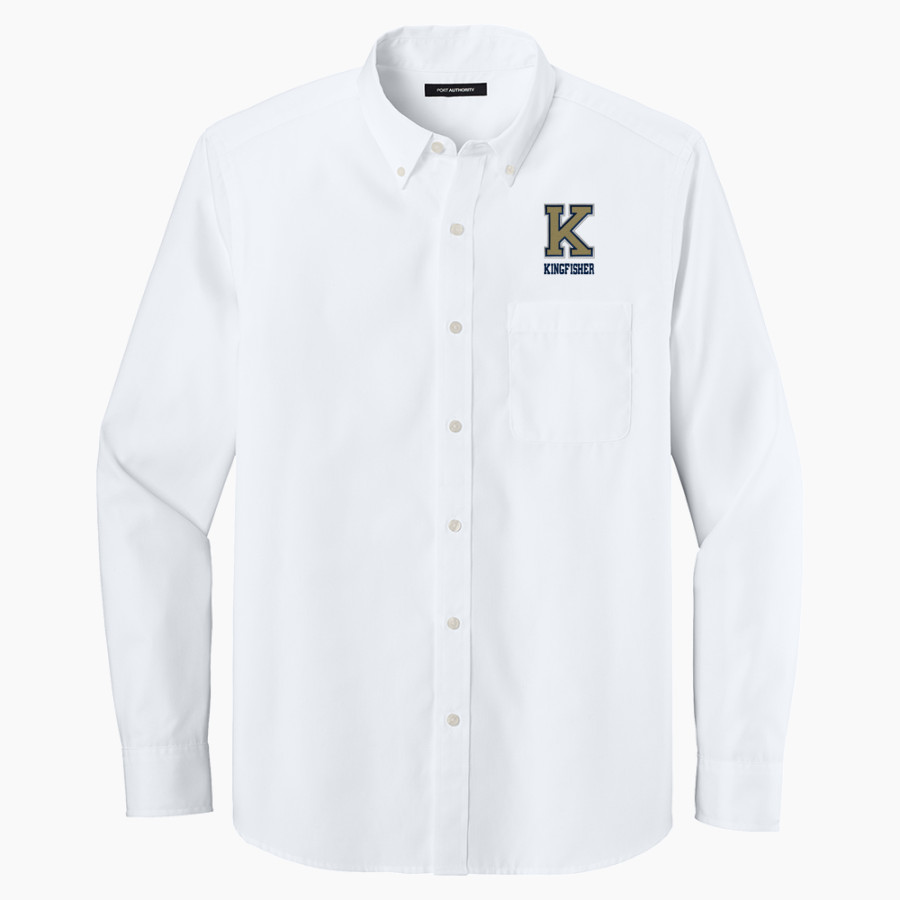 KINGFISHER HIGH SCHOOL YELLOWJACKETS <span class="pdp-name-mascot">KINGFISHER YELLOWJACKETS</span> Port Authority Long Sleeve Nailhead Easy Care Shirt
