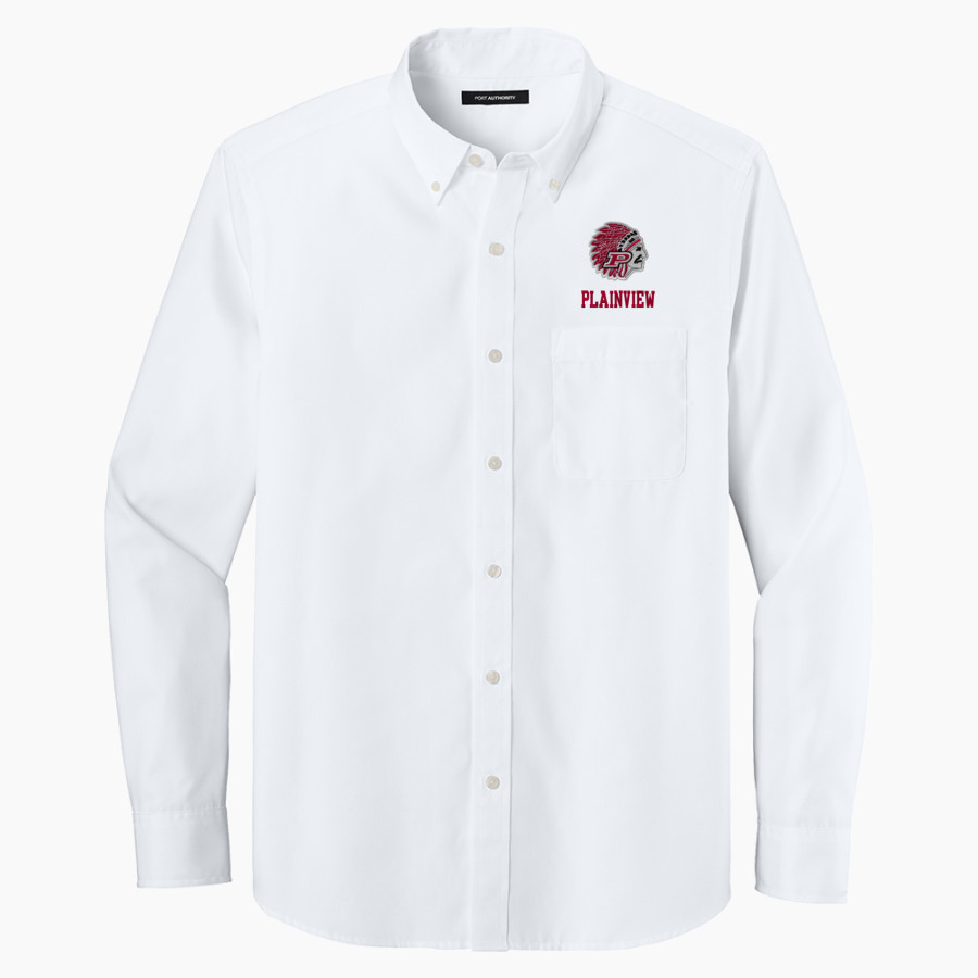 PLAINVIEW HIGH SCHOOL INDIANS <span class="pdp-name-mascot">PLAINVIEW I-27 INDIANS</span> Port Authority Long Sleeve Nailhead Easy Care Shirt