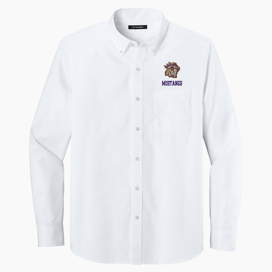 Rolling Meadows Mustangs <span class="pdp-name-mascot">Rolling Meadows High School Mustangs</span> Port Authority Long Sleeve Nailhead Easy Care Shirt