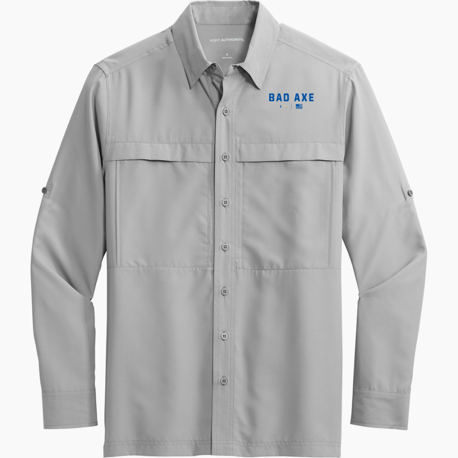 BAD AXE HIGH SCHOOL HATCHETS <span class="pdp-name-mascot">BAD AXE HATCHETS</span> Port Authority Men's UV Daybreak Long-Sleeve Shirt