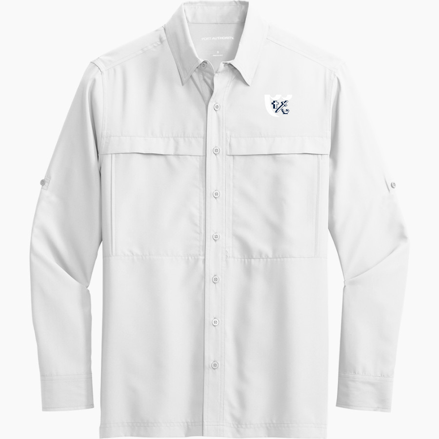 Breck Mustangs Port Authority Men's UV Daybreak Long-Sleeve Shirt
