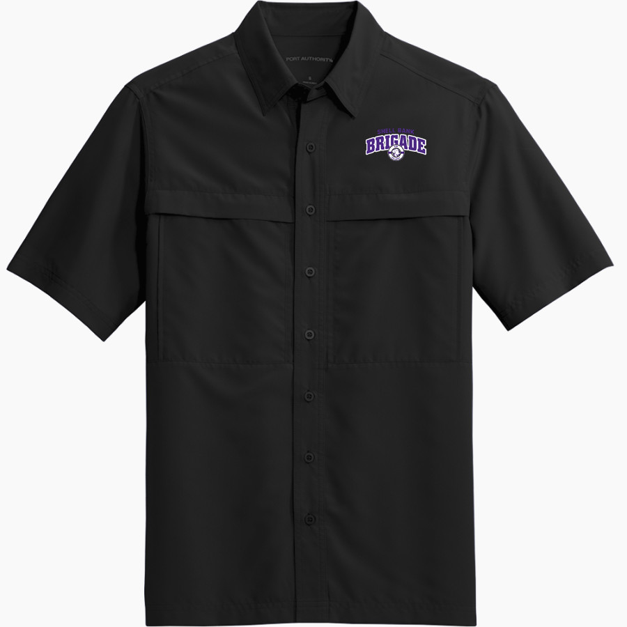 Shell Bank Brigade <span class="pdp-name-mascot">Shell Bank P771K@014 Labradors</span> Port Authority Men's UV Daybreak Short-Sleeve Shirt