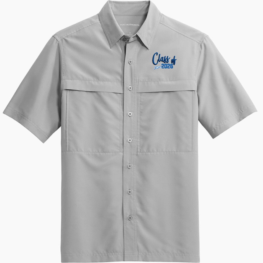 Crow Tigers <span class="pdp-name-mascot">Crow Middle School Tigers</span> Port Authority Men's UV Daybreak Short-Sleeve Shirt