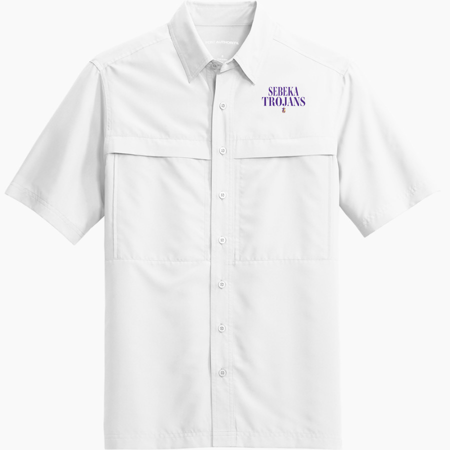 SEBEKA HIGH SCHOOL Trojans Online Store <span class="pdp-name-mascot">SEBEKA TROJANS</span> Port Authority Men's UV Daybreak Short-Sleeve Shirt