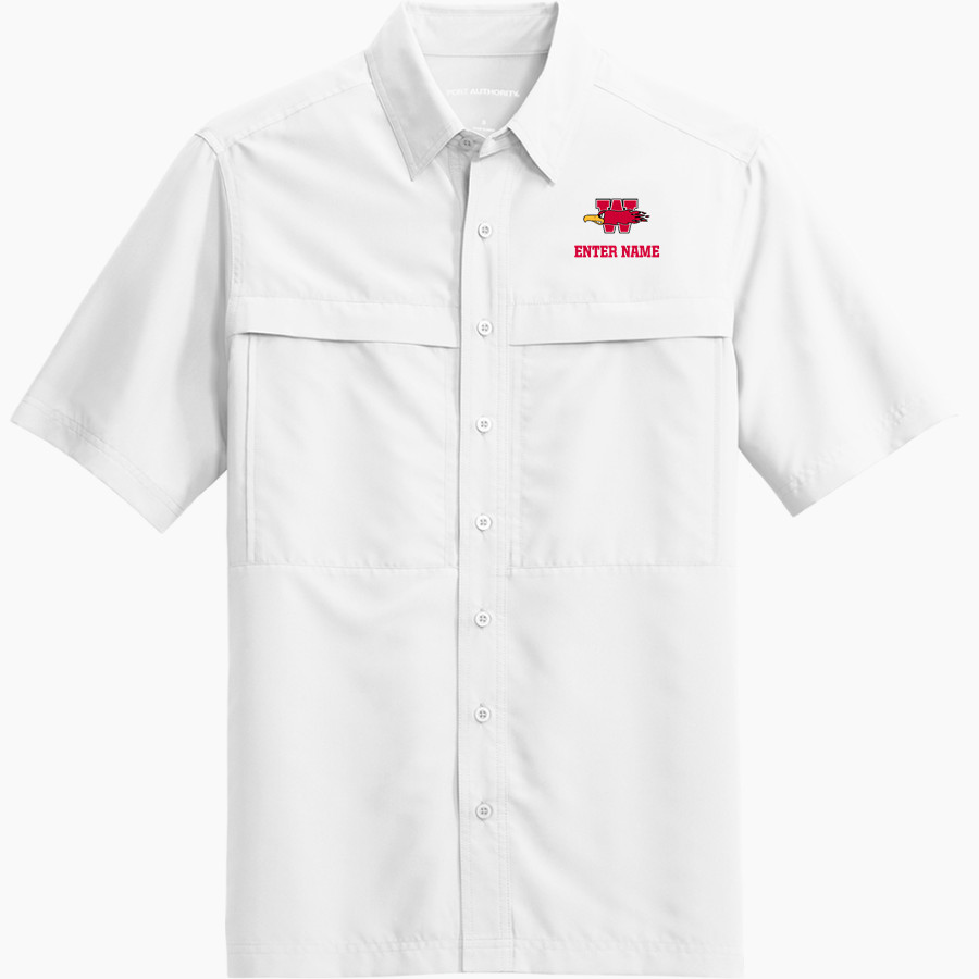 Wisconsin School For The Deaf Firebirds <span class="pdp-name-mascot">Wisconsin School For The Deaf Firebirds</span> Port Authority Men's UV Daybreak Short-Sleeve Shirt