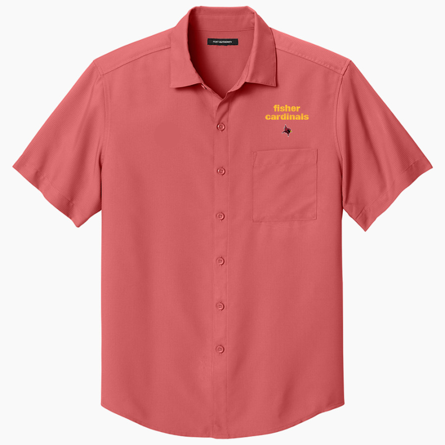 Fisher Cardinals <span class="pdp-name-mascot">Fisher Cardinals</span> Port Authority Men's Short Sleeve UV Dockside Shirt