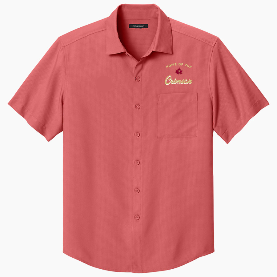Maple Grove Crimson <span class="pdp-name-mascot">Maple Grove Crimson</span> Port Authority Men's Short Sleeve UV Dockside Shirt