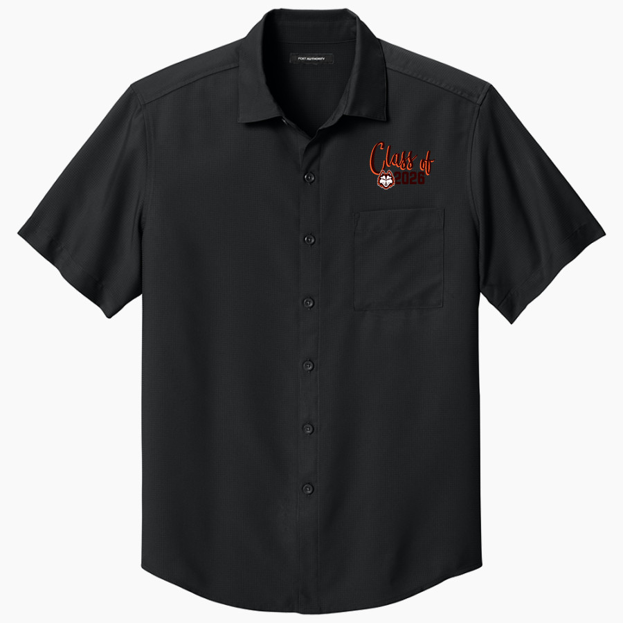 JOHN HERSEY HIGH SCHOOL HUSKIES <span class="pdp-name-mascot">JOHN HERSEY HUSKIES</span> Port Authority Men's Short Sleeve UV Dockside Shirt