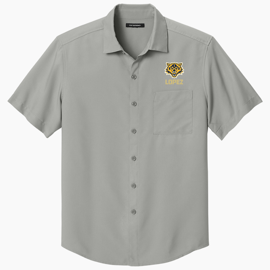 LOPEZ HIGH SCHOOL LOBOS <span class="pdp-name-mascot">LOPEZ LOBOS</span> Port Authority Men's Short Sleeve UV Dockside Shirt