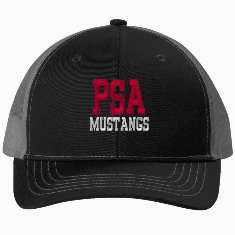 PSA Mustangs official sideline store <span class="pdp-name-mascot">PUTNAM SCIENCE ACADEMY Mustangs</span> Port Authority Youth Snapback Trucker Cap