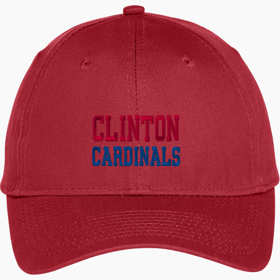 CLINTON HIGH SCHOOL CARDINALS <span class="pdp-name-mascot">CLINTON CARDINALS</span> Port & Company Youth Six-Panel Unstructured Twill Cap
