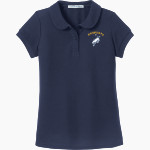 Burrillville Broncos Port Authority Girls Silk Touch Peter Pan Collar Polo Front Thumbnail
