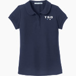Texas School for the Deaf Port Authority Girls Silk Touch Peter Pan Collar Polo Front Thumbnail