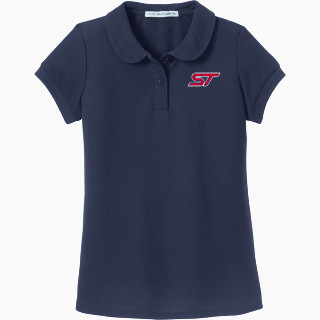 Port Authority Girls Silk Touch Peter Pan Collar Polo