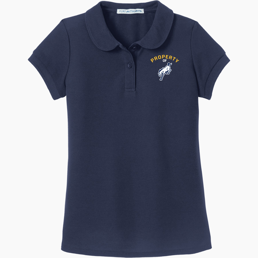 Burrillville Broncos Port Authority Girls Silk Touch Peter Pan Collar Polo