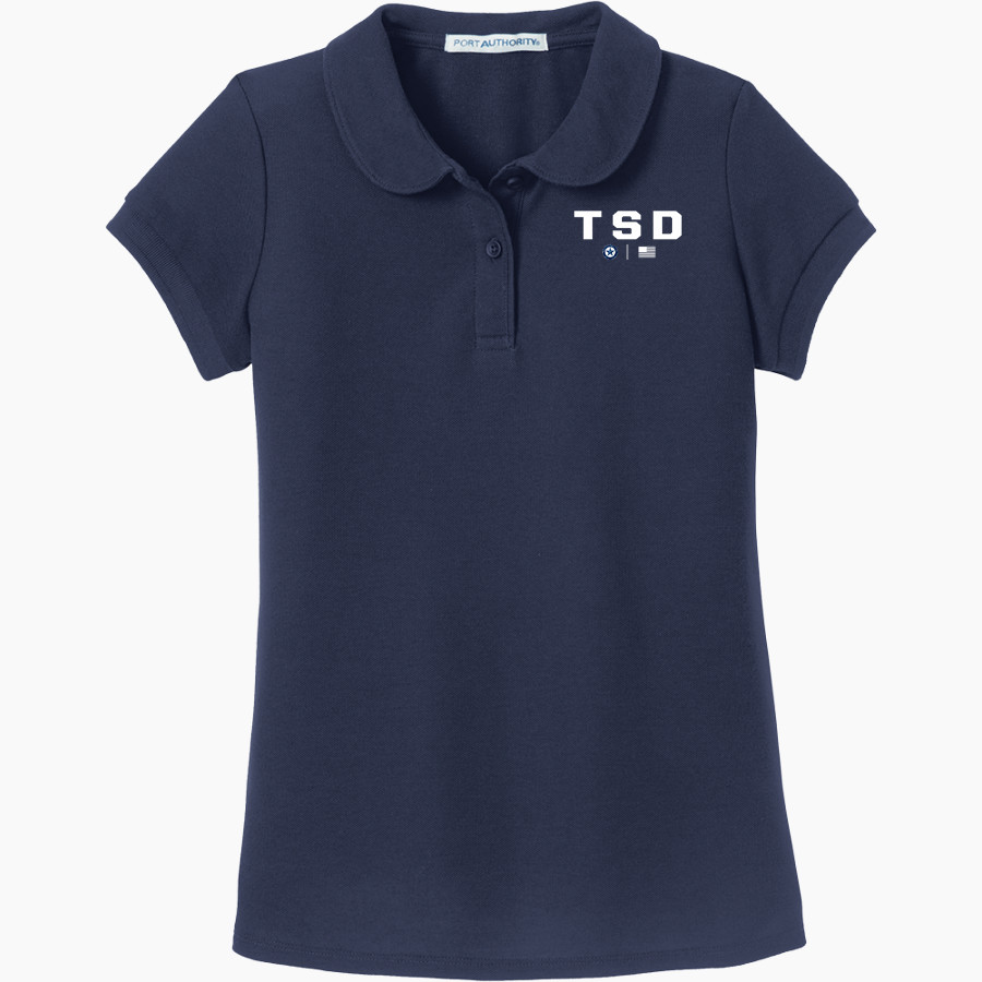 Texas School for the Deaf Port Authority Girls Silk Touch Peter Pan Collar Polo