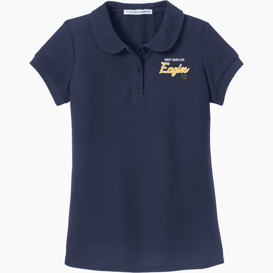 West Babylon Eagles <span class="pdp-name-mascot">West Babylon Eagles</span> Port Authority Girls Silk Touch Peter Pan Collar Polo