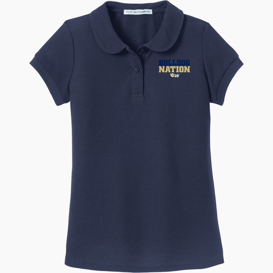 Wingate University Bulldogs Port Authority Girls Silk Touch Peter Pan Collar Polo