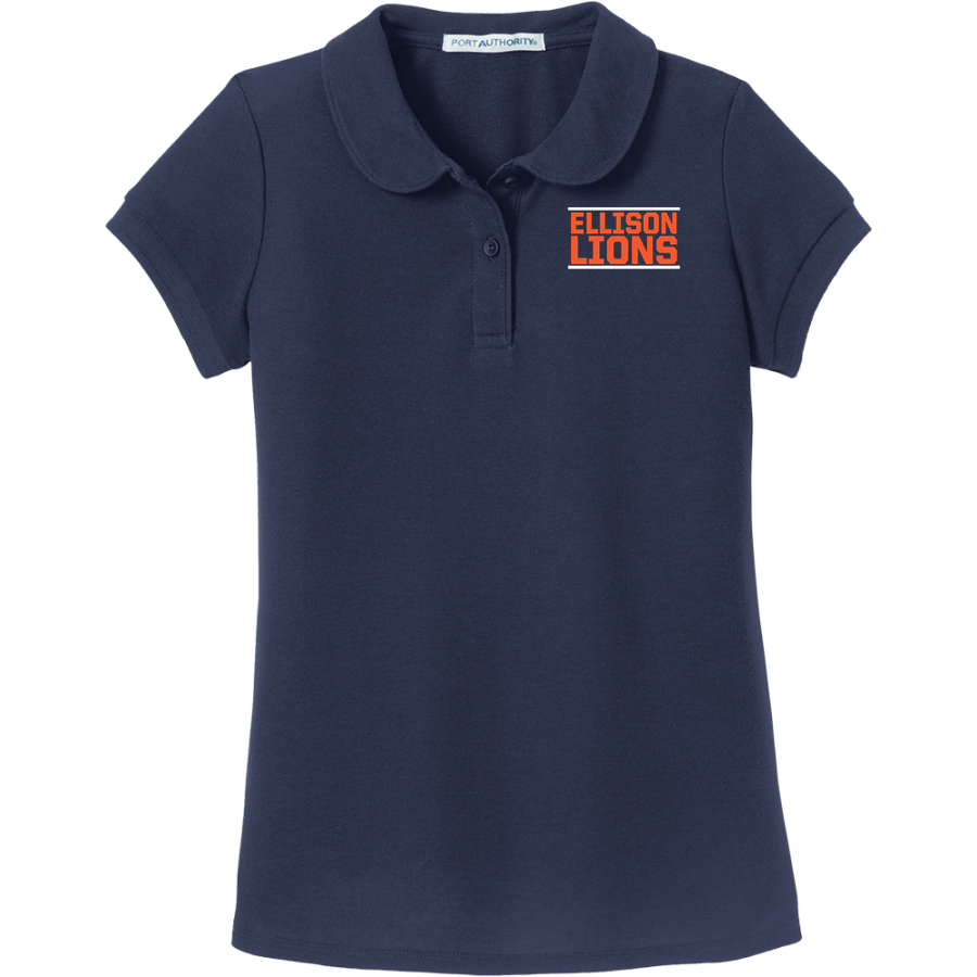 CICS RALPH ELLISON Lions <span class="pdp-name-mascot">Ellison Lions</span> Port Authority Girls Silk Touch Peter Pan Collar Polo