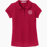 Benedictine University Mesa Redhawks Port Authority Girls Silk Touch Peter Pan Collar Polo Front Thumbnail