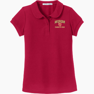 Port Authority Girls Silk Touch Peter Pan Collar Polo