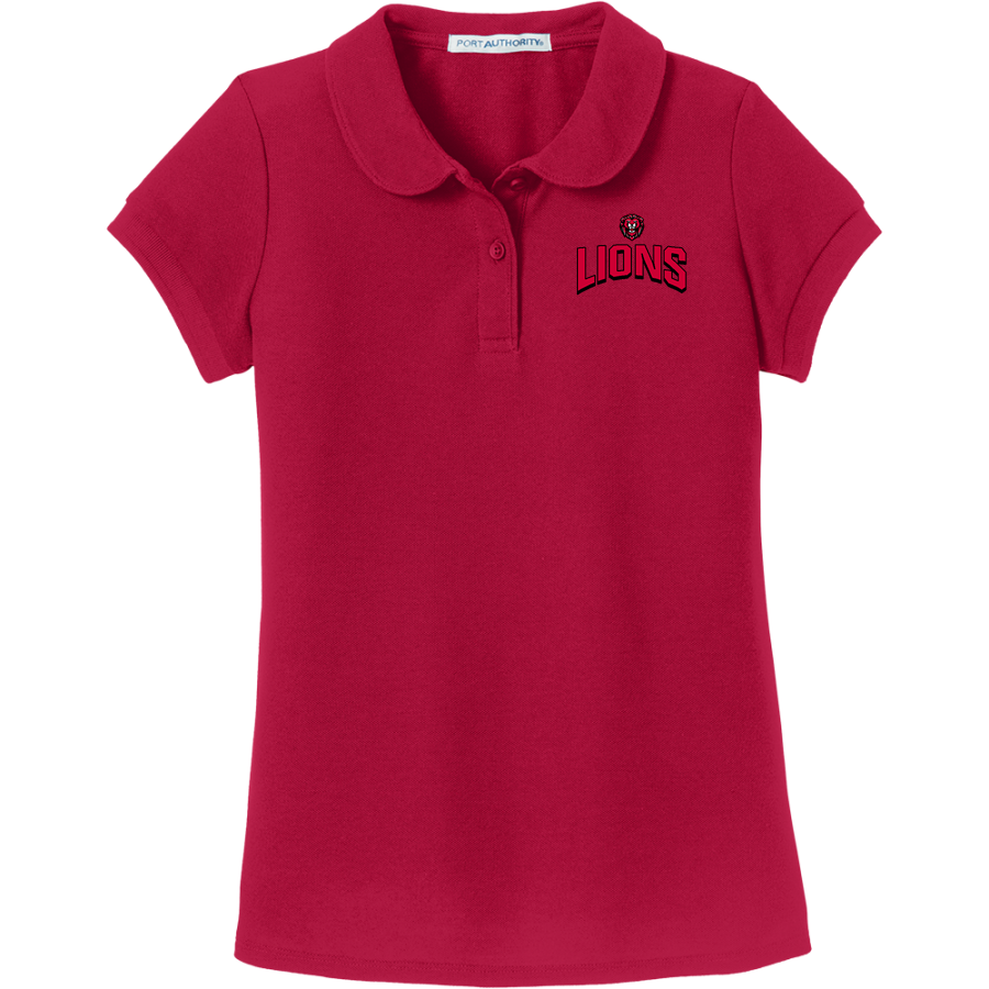 Lockwood Lions <span class="pdp-name-mascot">Lockwood Lions</span> Port Authority Girls Silk Touch Peter Pan Collar Polo