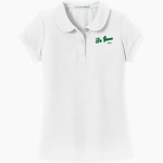 ULS Jr. Bows Port Authority Girls Silk Touch Peter Pan Collar Polo Front Thumbnail