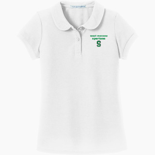 Port Authority Girls Silk Touch Peter Pan Collar Polo
