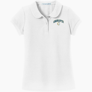 Port Authority Girls Silk Touch Peter Pan Collar Polo