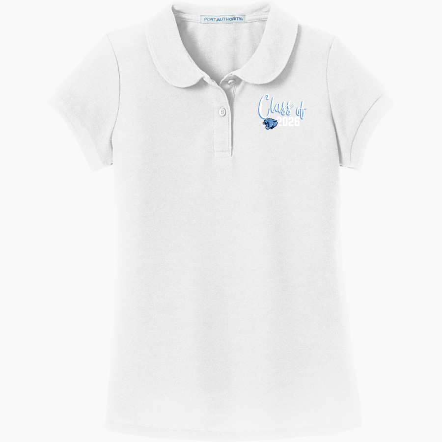 CROW HIGH SCHOOL Cougars Online Store <span class="pdp-name-mascot">CROW COUGARS</span> Port Authority Girls Silk Touch Peter Pan Collar Polo
