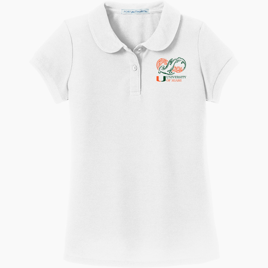 Shark Research & Conservation The Official Online Store Port Authority Girls Silk Touch Peter Pan Collar Polo