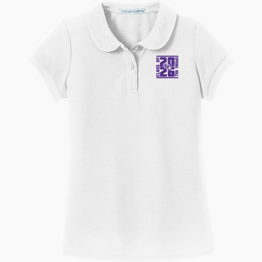 Spring Hill Badgers <span class="pdp-name-mascot">Spring Hill Badgers</span> Port Authority Girls Silk Touch Peter Pan Collar Polo