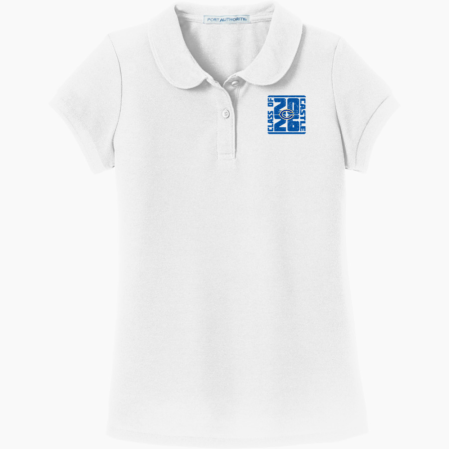 Castle Knights Port Authority Girls Silk Touch Peter Pan Collar Polo