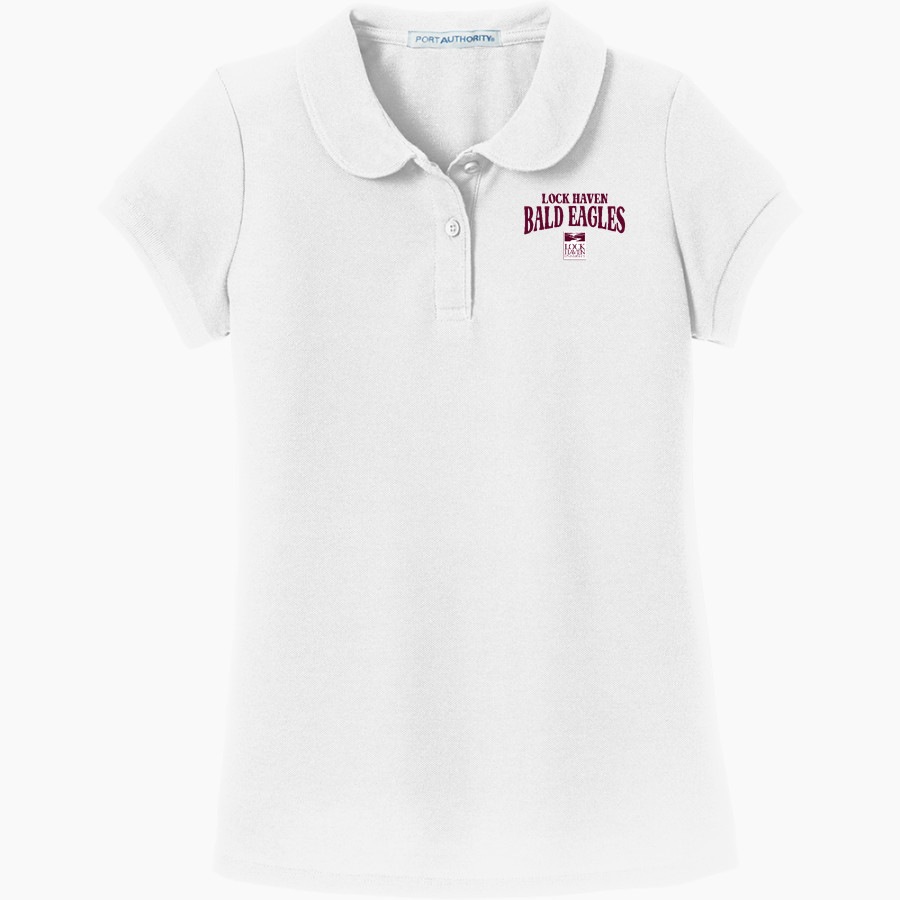 Lock Haven Bald Eagles <span class="pdp-name-mascot">Lock Haven University Bald Eagles</span> Port Authority Girls Silk Touch Peter Pan Collar Polo