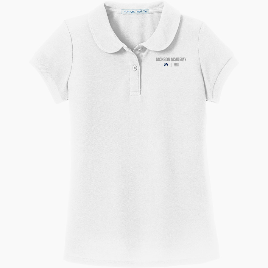 JACKSON ACADEMY RAIDERS <span class="pdp-name-mascot">JACKSON ACADEMY RAIDERS</span> Port Authority Girls Silk Touch Peter Pan Collar Polo
