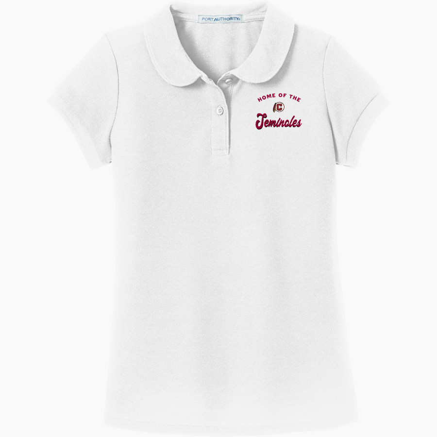 Creekside Seminoles Port Authority Girls Silk Touch Peter Pan Collar Polo