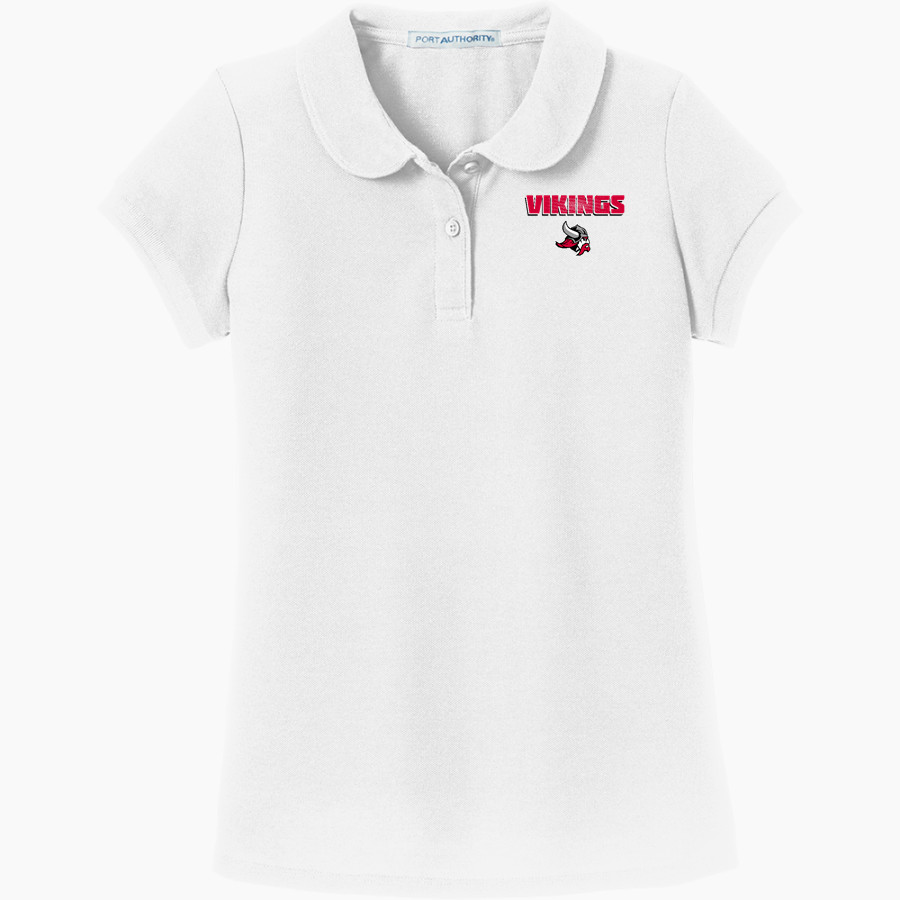 La Jolla Vikings Port Authority Girls Silk Touch Peter Pan Collar Polo
