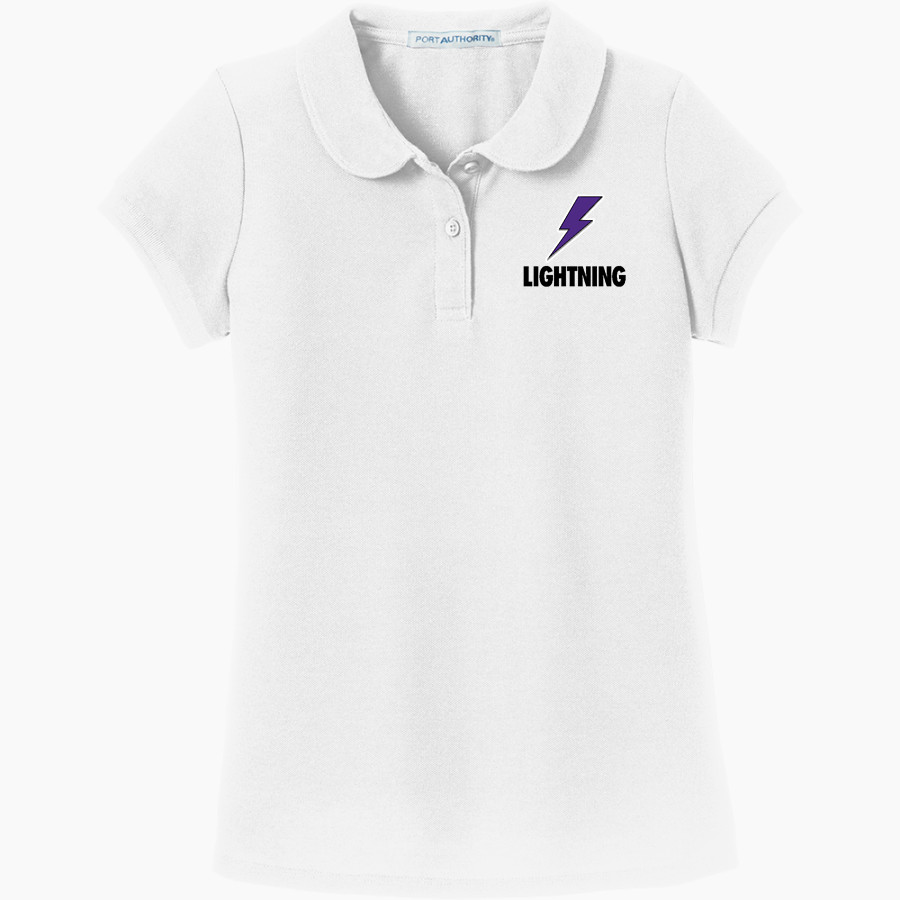 LIBERTY HIGH SCHOOL LIGHTNING <span class="pdp-name-mascot">LIBERTY LIGHTNING</span> Port Authority Girls Silk Touch Peter Pan Collar Polo