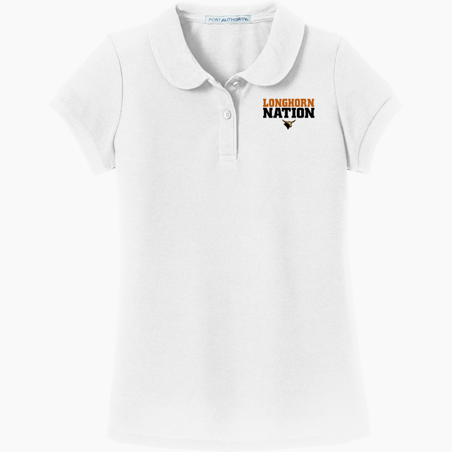 Kell Longhorns <span class="pdp-name-mascot">Kell Longhorns</span> Port Authority Girls Silk Touch Peter Pan Collar Polo