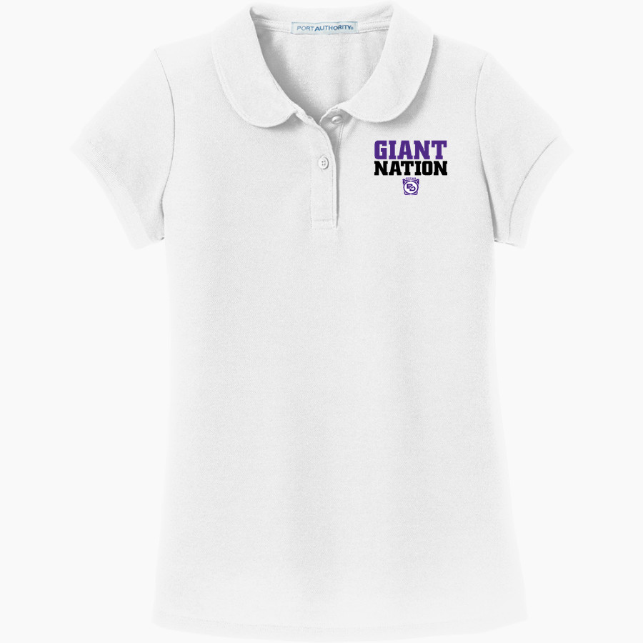 Ben Davis Giants Port Authority Girls Silk Touch Peter Pan Collar Polo