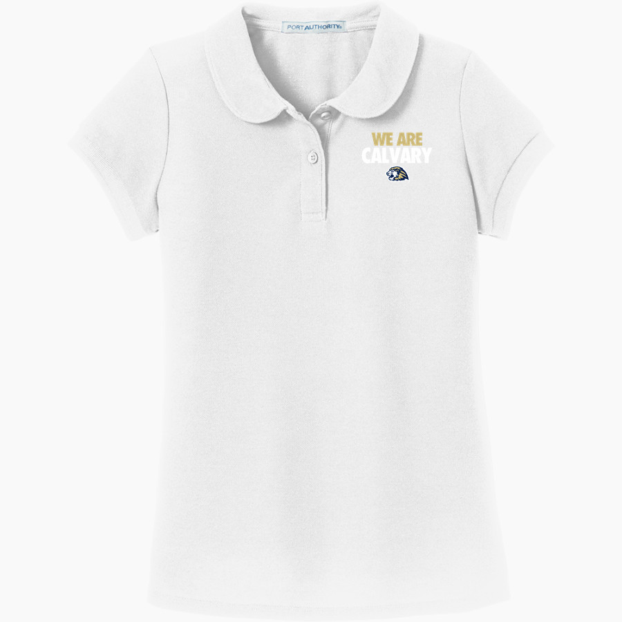 Calvary Lions Port Authority Girls Silk Touch Peter Pan Collar Polo