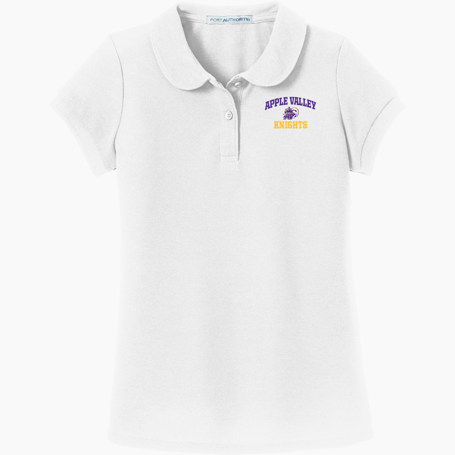 Apple Valley Knights Port Authority Girls Silk Touch Peter Pan Collar Polo
