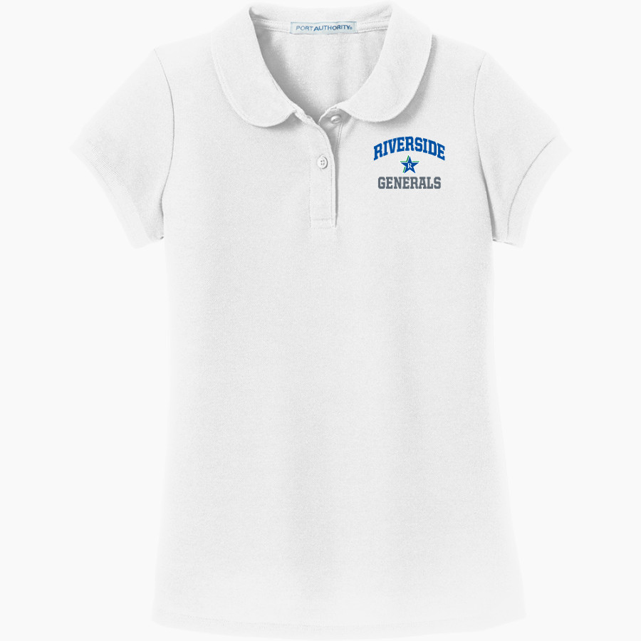 RIVERSIDE HIGH SCHOOL GENERALS <span class="pdp-name-mascot">RIVERSIDE GENERALS</span> Port Authority Girls Silk Touch Peter Pan Collar Polo