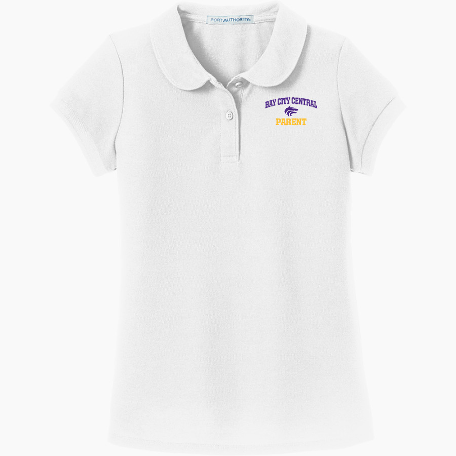 BAY CITY CENTRAL HIGH SCHOOL WOLVES Port Authority Girls Silk Touch Peter Pan Collar Polo