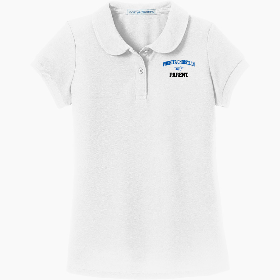 Wichita Christian Stars <span class="pdp-name-mascot">Wichita Christian Stars</span> Port Authority Girls Silk Touch Peter Pan Collar Polo