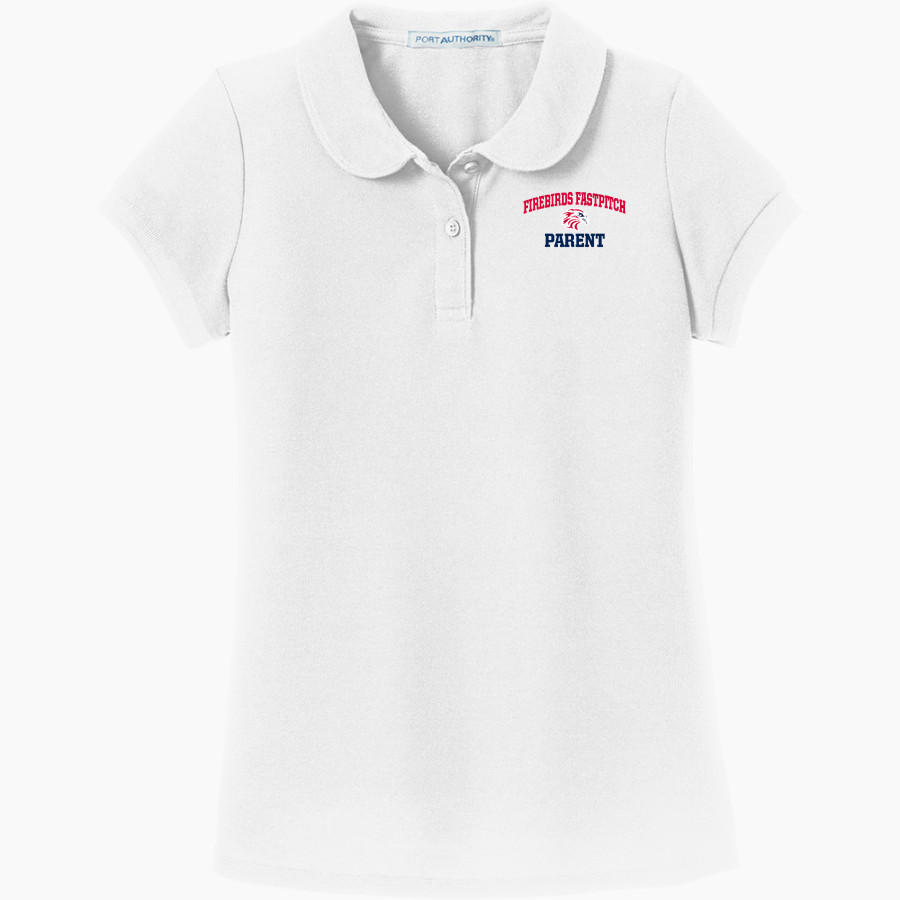 Firebirds Fastpitch The Official Online Store <span class="pdp-name-mascot">Firebirds Fastpitch Softball</span> Port Authority Girls Silk Touch Peter Pan Collar Polo