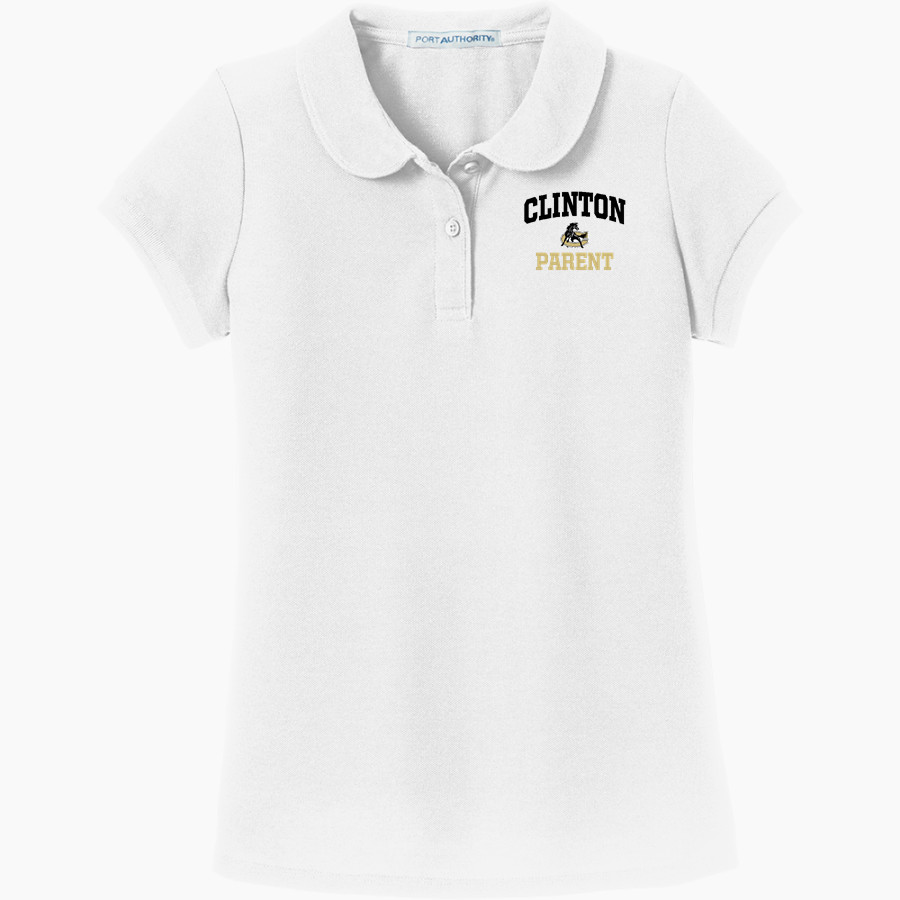 Clinton Dark Horses <span class="pdp-name-mascot">Clinton Dark Horses</span> Port Authority Girls Silk Touch Peter Pan Collar Polo