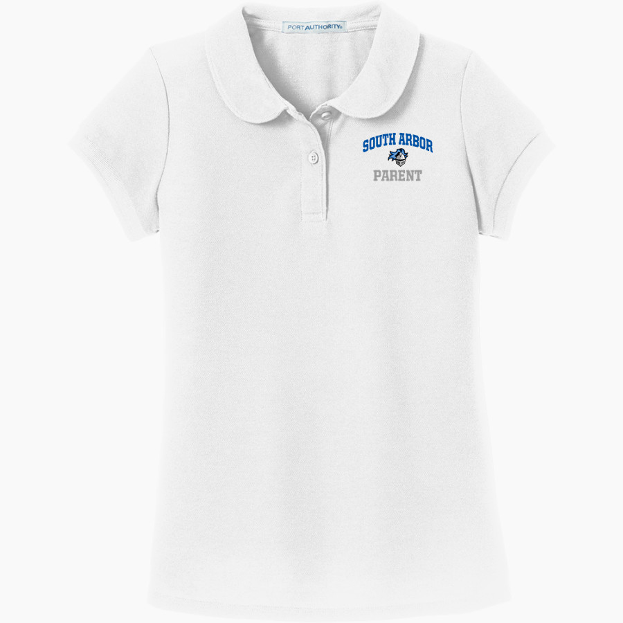 South Arbor Knights Port Authority Girls Silk Touch Peter Pan Collar Polo