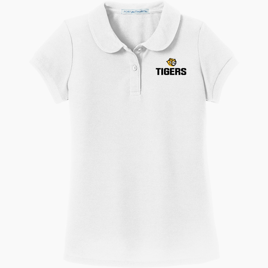 Emanuel Lutheran Tigers <span class="pdp-name-mascot">Emanuel Lutheran School Tigers</span> Port Authority Girls Silk Touch Peter Pan Collar Polo